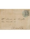 FA0764E. HISTORIA POSTAL. 1881, 4 de julio. Frontal de Sanlúcar de Barrameda a Sevilla