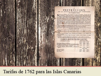 TARIFAS POSTALES DE 1762 PARA LAS ISLAS BALEARES