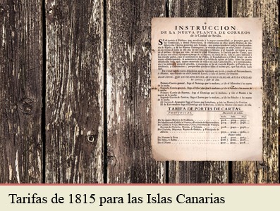 TARIFAS POSTALES DE 1815 PARA EL INTERIOR DE LAS ISLAS CANARIAS