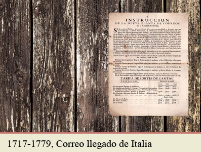 TARIFAS POSTALES DE 1717 A 1779 PARA LA CORRESPONDENCIA PROCEDENTE DE ITALIA