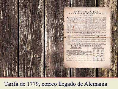 TARIFAS POSTALES DE 1779 PARA LA CORRESPONDENCIA PROCEDENTE DE ALEMANIA