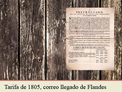 TARIFAS POSTALES DE 1805 PARA LA CORRESPONDENCIA PROCEDENTE DE FLANDES Y PAISES BAJOS